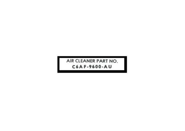 Air Cleaner Decal Part Number 66