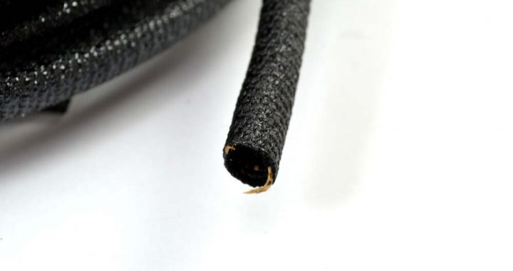 Black Asphalt Tar Impregnated Cloth Tubing Electrical Wiring 5/16" ID